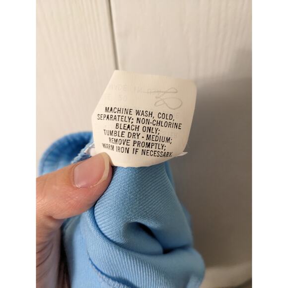 DonnKenny Women's Powder Blue Elastic Waist Polyester Knee Length Skirt Size 20 - Picture 4 of 5